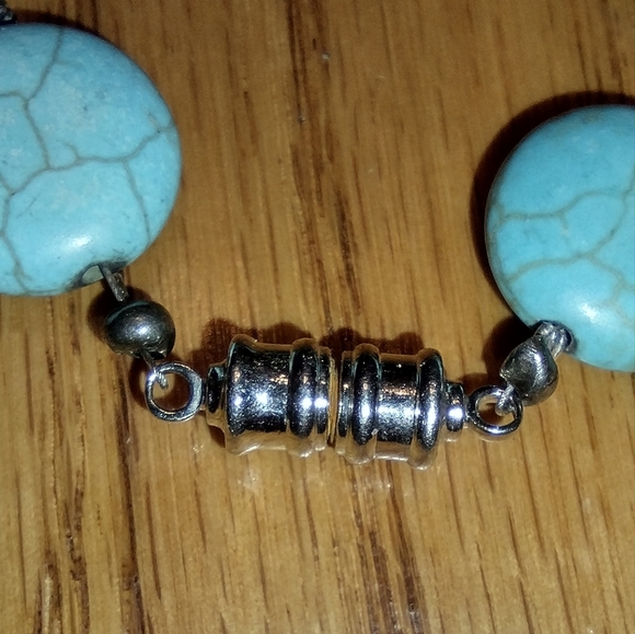 Turquoise and rose quartz magnetic bracelet - Picture 4 of 16